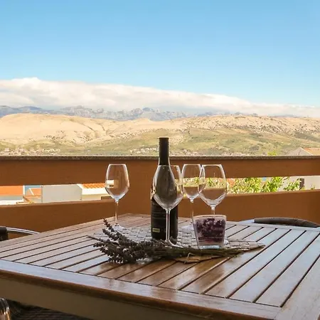 In Pag With Sea View, Terrace, Air Conditioning, Wifi Apartmán *