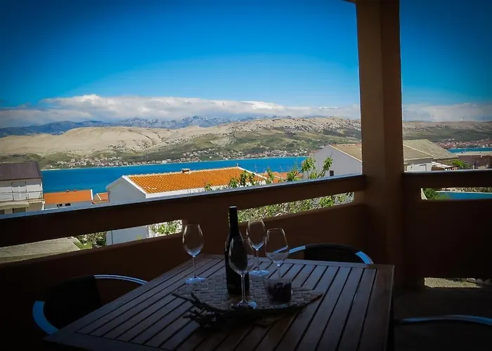 In Pag With Sea View, Terrace, Air Conditioning, Wifi